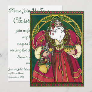 Weihnachten im Vintage-Stil, Weihnachtsmann mit St Einladung