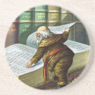 Weihnachten im Vintage-Stil, Weihnachtsmann Naught Getränkeuntersetzer