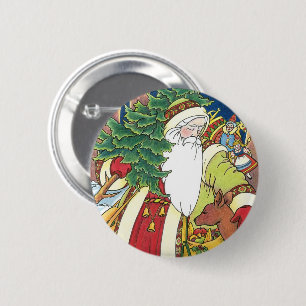 Weihnachten im Vintage-Stil, Weihnachtsmann Reh im Button