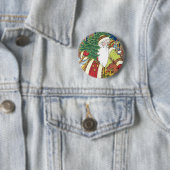 Weihnachten im Vintage-Stil, Weihnachtsmann Reh im Button (Beispiel)