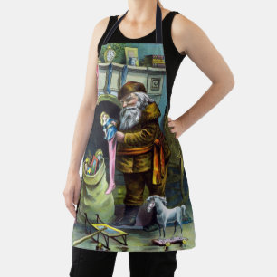 Weihnachten im Vintage-Stil, Weihnachtsmann-Socken Schürze