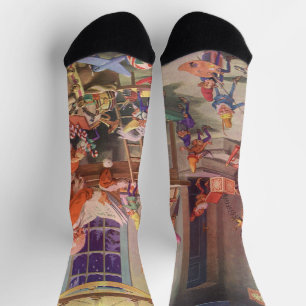 Weihnachten im Vintage-Stil, Weihnachtsmann-Werkst Socken