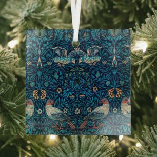 Weihnachten im Vintage-Stil, William Morris Ornament Aus Glas