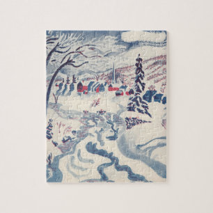 Weihnachten im Vintage-Stil, Winterschlandschaft m Puzzle