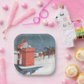 Weihnachten im Vintage - Weihnachtsfeiertag Pappteller (Party)
