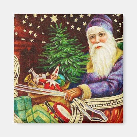 Weihnachten im Vintagen Magnet von Sleigh (Vorne)