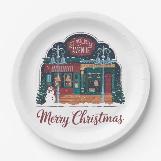 Weihnachten im Vintagen Stil Pappteller (Vorderseite)