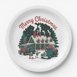 Weihnachten im Vintagen Stil Pappteller