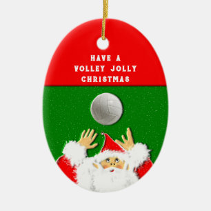 Weihnachten im Volleyball Keramik Ornament
