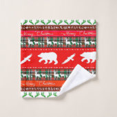 Weihnachten im Wald Badhandtuch Set (Waschlappen)