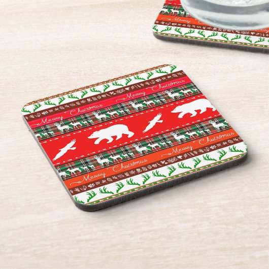 Weihnachten im Wald Getränkeuntersetzer (Linke Seite)