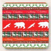 Weihnachten im Wald Getränkeuntersetzer (Vorderseite)