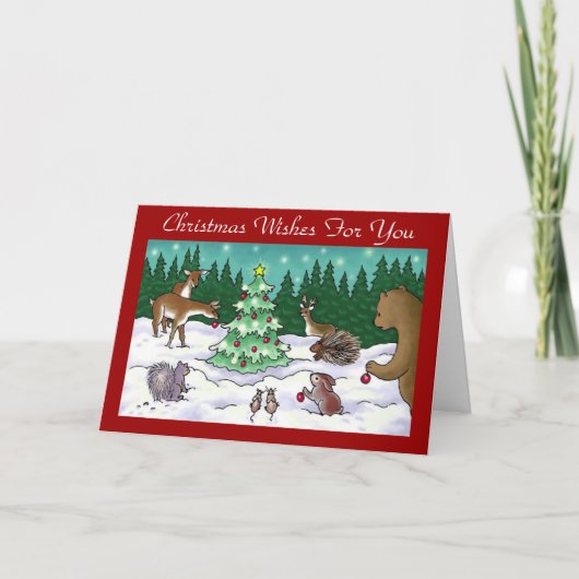 Weihnachten im Wald - Grußkarte (Vorderseite)