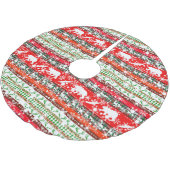 Weihnachten im Wald mit Schneeflocken Polyester Weihnachtsbaumdecke (Schrägansicht)