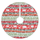 Weihnachten im Wald mit Schneeflocken Polyester Weihnachtsbaumdecke (Vorderseite)