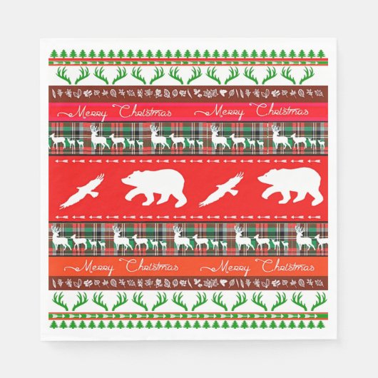 Weihnachten im Wald Serviette (Vorderseite)