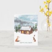Weihnachten im Wald, Tiere Faltkarte Karte (Gelbe Blume)