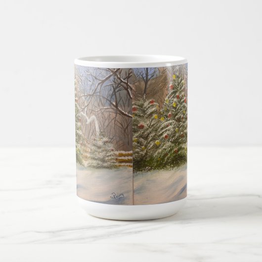 Weihnachten im Wald, von Gary Poling Kaffeetasse (Mittel)