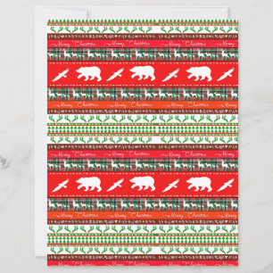 Weihnachten im Wald Weihnachtsbastelpapier