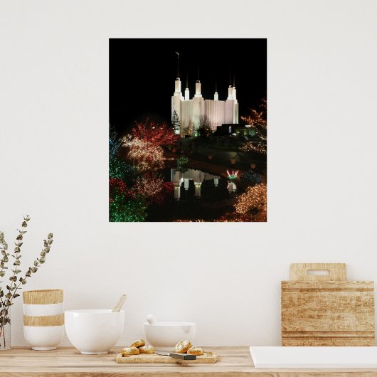 Weihnachten im Washington DC Tempel Poster (Küche)