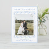 Weihnachten im Wasser Blau Chinoiserie Ein Foto (Stehend Vorderseite)