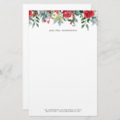 Weihnachten im Wasser Blumengarten Personalisiert Briefpapier (Vorne/Hinten)