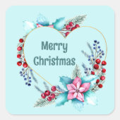 Weihnachten im Wasser Blumenstrauß Botanischer Url Quadratischer Aufkleber (Vorderseite)