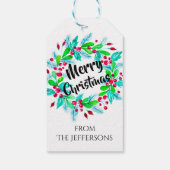 Weihnachten im Wasser Blumenstrauß Frohe Weihnacht Geschenkanhänger (Rückseite)