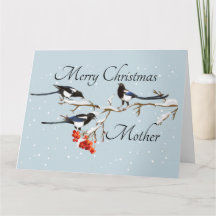 Weihnachten im Wasser Holly Magpie Bird Mutter