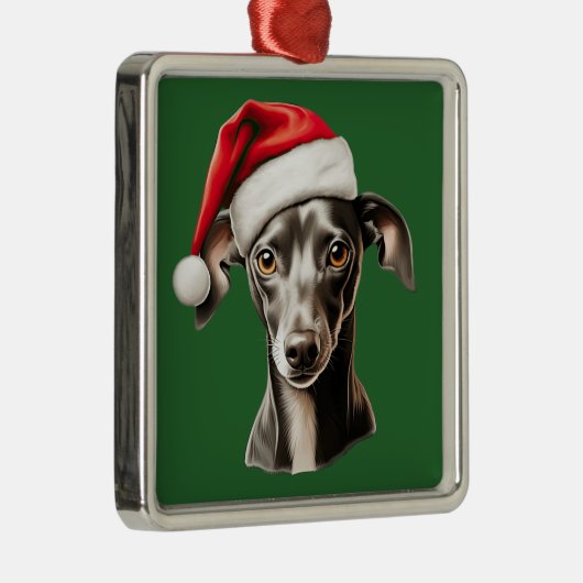 Weihnachten im Wasser Italienischer Windhund Ornament Aus Metall (Rechts)