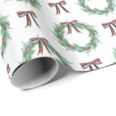 Weihnachten im Wasser Kariert Bow Garland Geschenkpapier (Rolleneckpunkt)