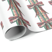 Weihnachten im Wasser Kariert Bow Garland Geschenkpapier (Rolleneckpunkt)