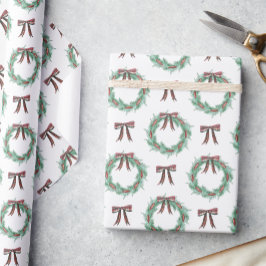 Weihnachten im Wasser Kariert Bow Garland Geschenkpapier