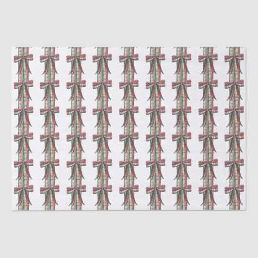 Weihnachten im Wasser Kariert Bow Garland Seidenpapier (Vorderseite)