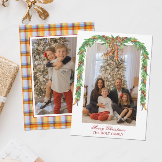 Weihnachten im Wasser Kariertes Bow Garland Foto