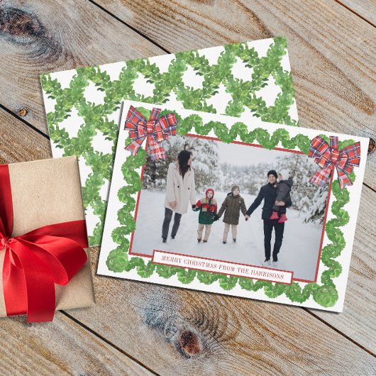 Weihnachten im Wasser Kariertes Bow Garland Foto