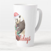 Weihnachten im Wasser Panda Personalisiert Milchtasse (Rechte Ecke)