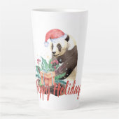 Weihnachten im Wasser Panda Personalisiert Milchtasse (Vorderseite)