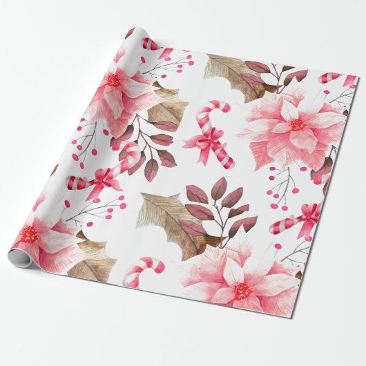 Weihnachten im Wasser Pointsettia Blume Blumenkohl Geschenkpapier (Ungerollt)