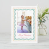 Weihnachten im Wasser Rosa Grandmillennial Foto (Stehend Vorderseite)