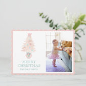 Weihnachten im Wasser Rosa Grandmillennial Foto (Stehend Vorderseite)