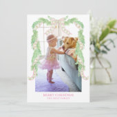 Weihnachten im Wasser Rosa Grüne Bow Garland Foto (Stehend Vorderseite)