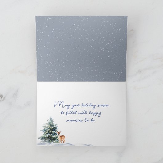 Weihnachten im Wasser Sonnige Winterpinien (Innenseite)