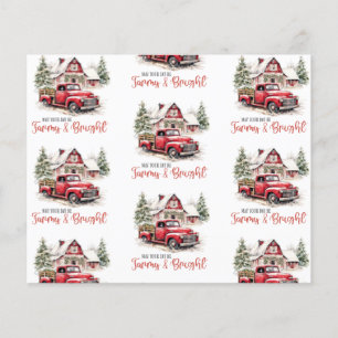 Weihnachten im Wasser Vintager Lkw und Stall