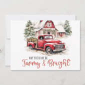 Weihnachten im Wasser Vintager Lkw und Stall Einladung (Vorderseite)