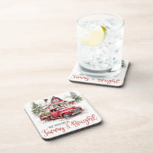 Weihnachten im Wasser Vintager Lkw und Stall Getränkeuntersetzer (Rechte Seite)