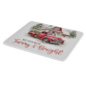 Weihnachten im Wasser Vintager Lkw und Stall Schneidebrett (Ecke)