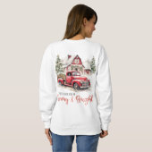 Weihnachten im Wasser Vintager Lkw und Stall Sweatshirt (Schwarz voll)