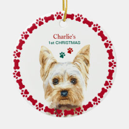 Weihnachten im Wasser Yorkie Personalisierte Ornam Keramik Ornament