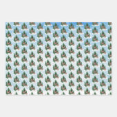 Weihnachten im Wasserfarben Geschenkpapier Set (Vorderseite 3)